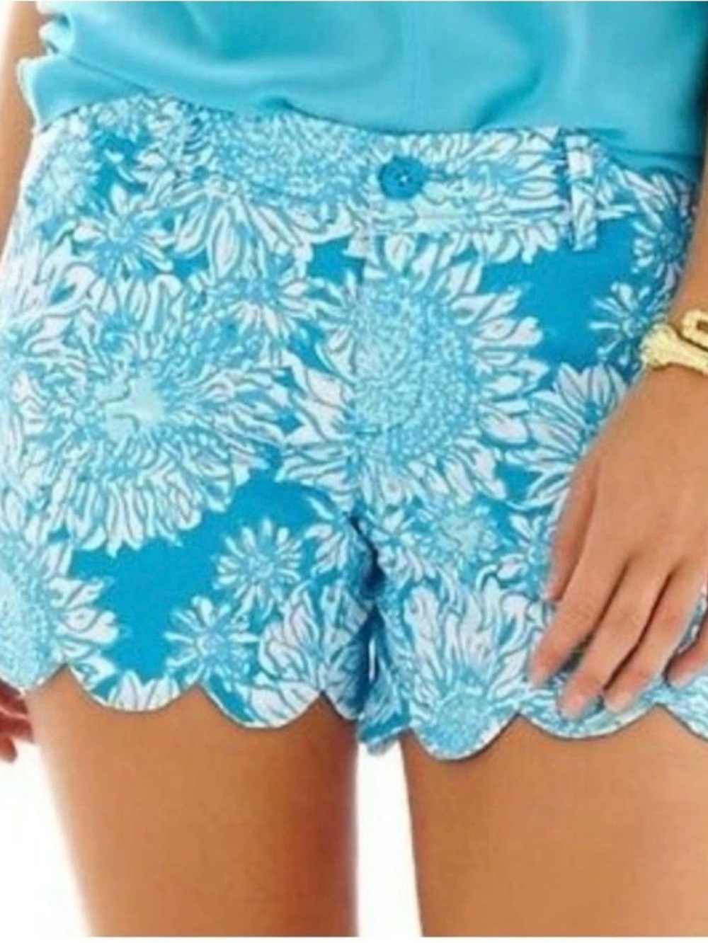 NWT Lilly Pulitzer The Buttercup Blue Ariel Lion in the Sun Shorts Size 00